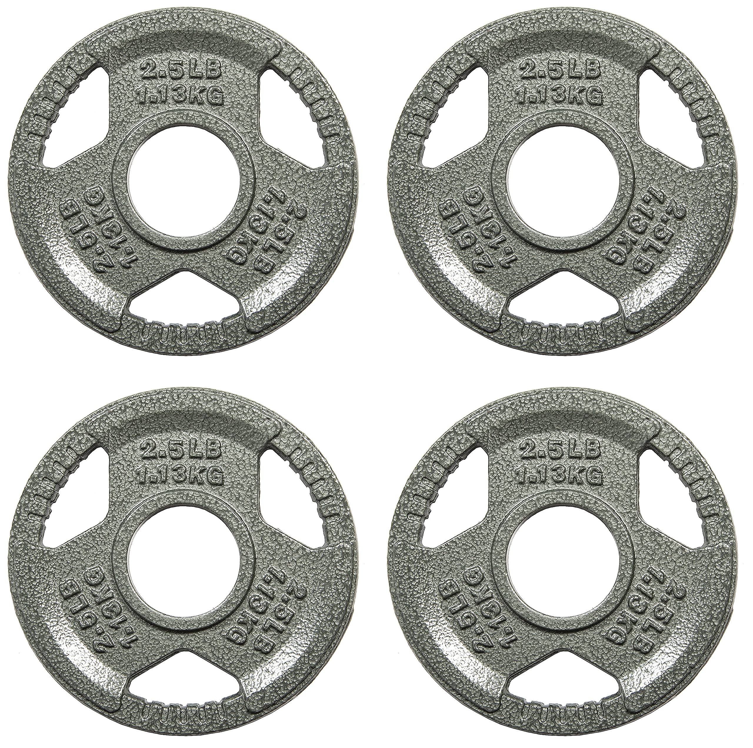 Fitvids Cast Iron Plate Weight Plate for Strength Training and Weightlifting, 2-Inch Center, 2.5LB (Set of 4)