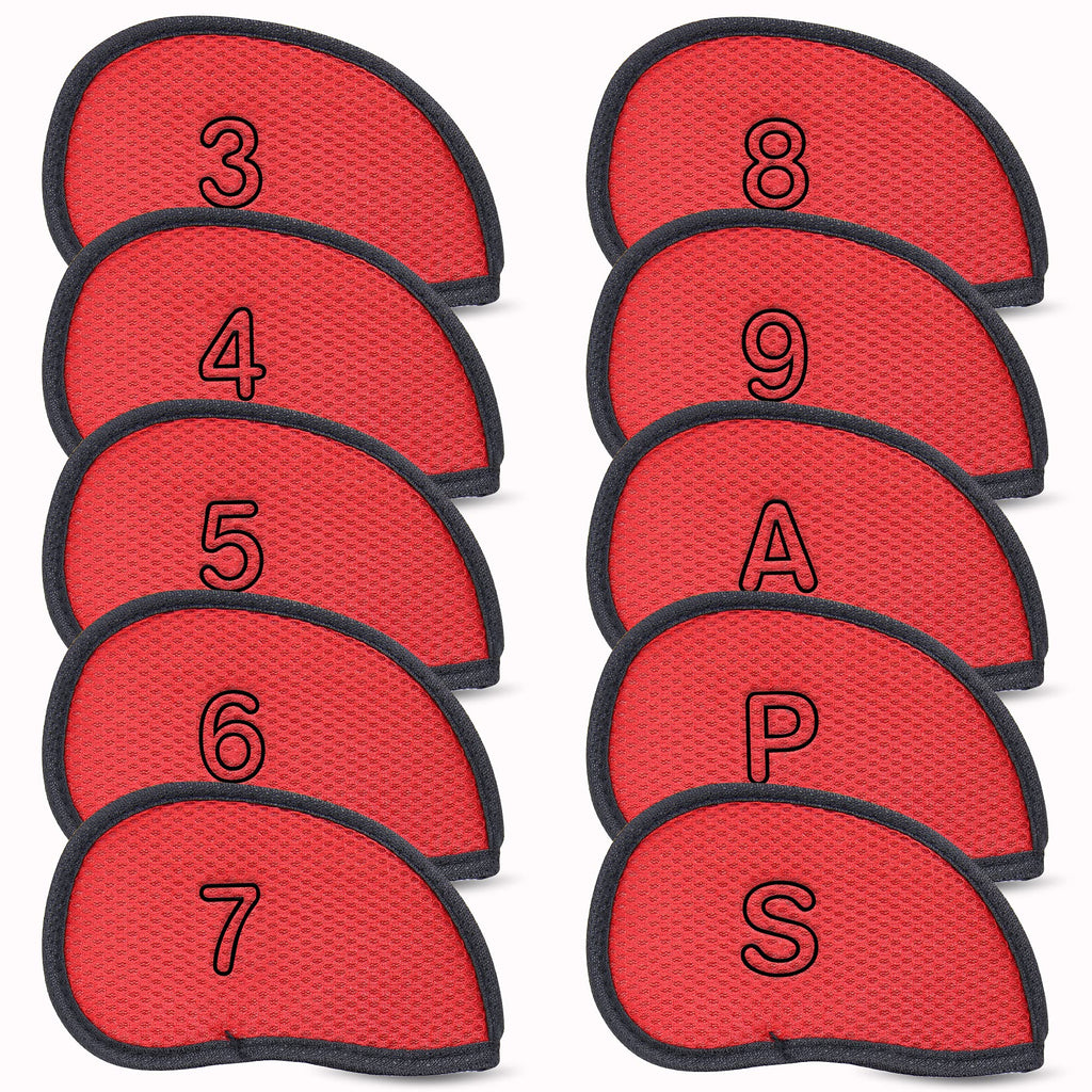 Golf Irons Club Head Covers, Golf 10Pcs Set Thick Pu Leather Waterproof Head Covers With Number Tag 3-9/A/P/S Fit Most Irons Clu