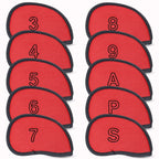Golf Irons Club Head Covers, Golf 10Pcs Set Thick Pu Leather Waterproof Head Covers With Number Tag 3-9/A/P/S Fit Most Irons Clu