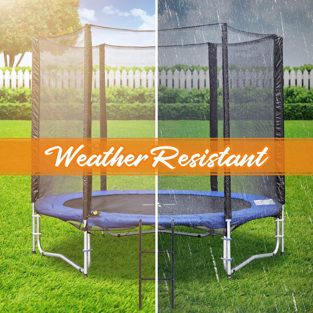 Serenelife Outdoor Trampoline Access Safety Ladder - 2 Step Weather Resistant Galvanized Steel Trampoline Climbing Ladder - For