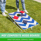 Gosports 3 X 2 Ft Chevron Design Cornhole Game Set - Includes Two 3 X 2 Ft Boards, 8 Bean Bags, And Carry Case