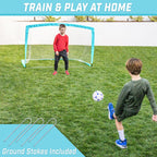 Gosports Team Tone 6 Ft X 4 Ft Portable Soccer Goal For Kids - Pop Up Net For Backyard - Light Blue