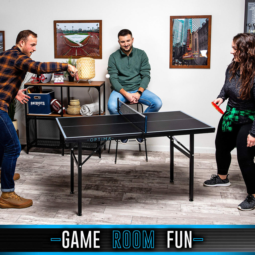 Franklin Sports Mid-Sized Table Tennis Table - Optimum Mid-Size Table - Perfect For Kids Or Smaller Rooms - Easy Assembly - Pro
