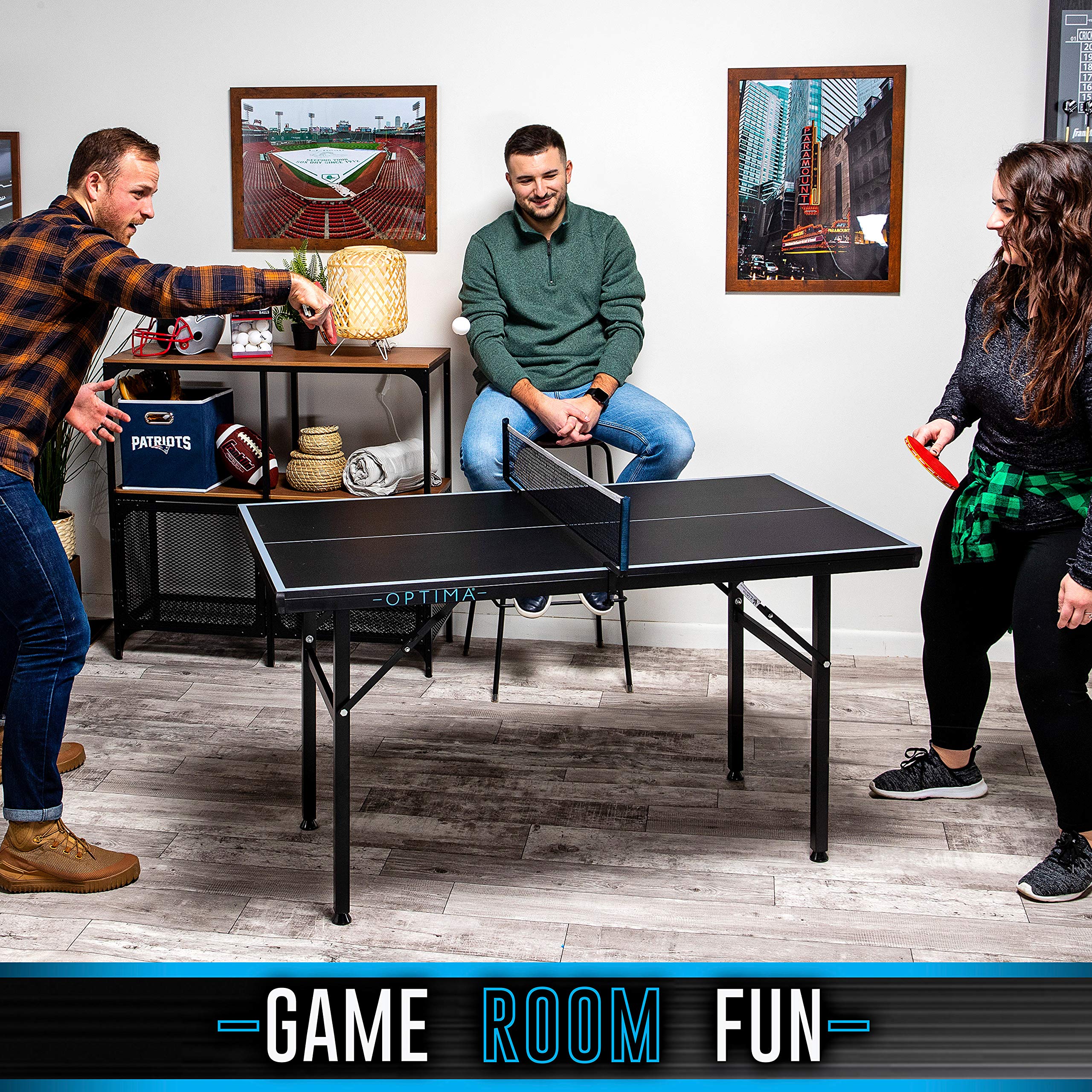 Franklin Sports Mid-Sized Table Tennis Table - Optimum Mid-Size Table - Perfect For Kids Or Smaller Rooms - Easy Assembly - Pro