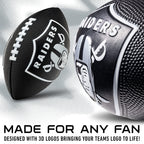 Franklin Sports Nfl Las Vegas Raiders Football - Kids Foam Football - Soft Football - Mini Size - Perfect For Gameday - 8.5'' 3D