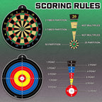 Magnetic Dart Board - 12Pcs Magnetic Darts (Red Green Yellow) - Excellent Indoor Game And Party Games - Magnetic Dart Board Toys