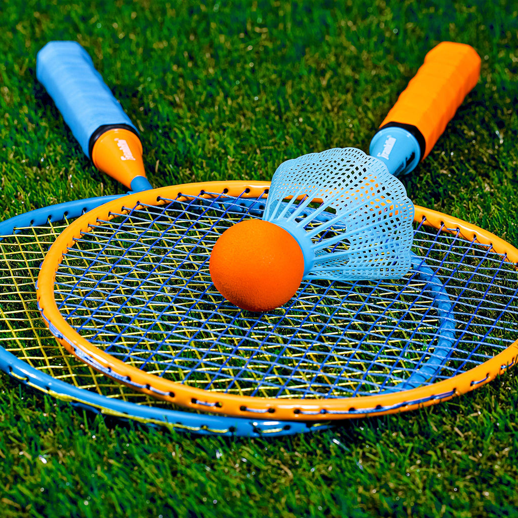 Franklin Sports Badminton Racket Set - Smashminton, Oversize - 2 Player Backyard Youth Set With Birdies For Kids