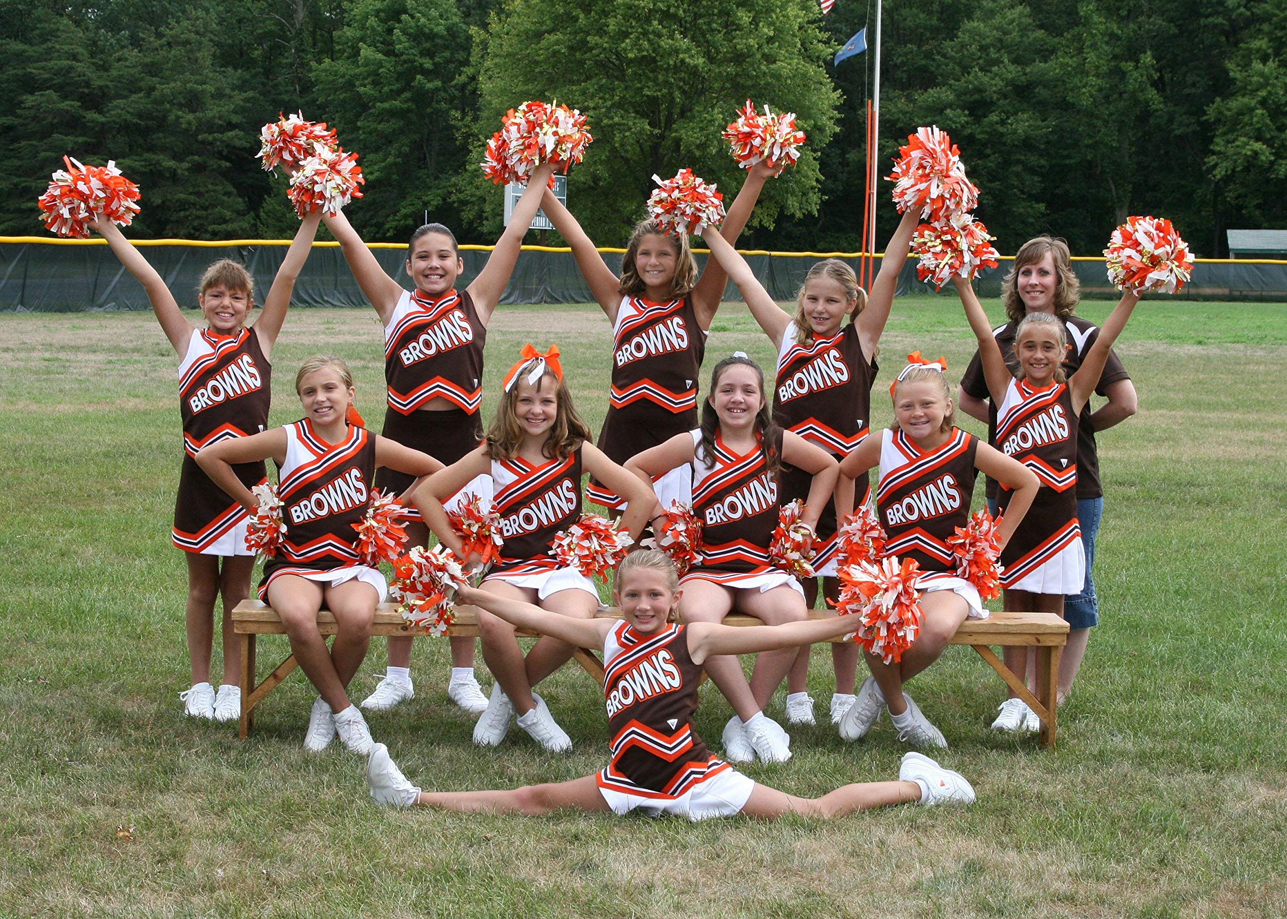 Puzine 2Pack 12'' Cheerleading Pom Poms With New Handle For Team Spirit Sports Dance Cheering Kids Adults(Orange)