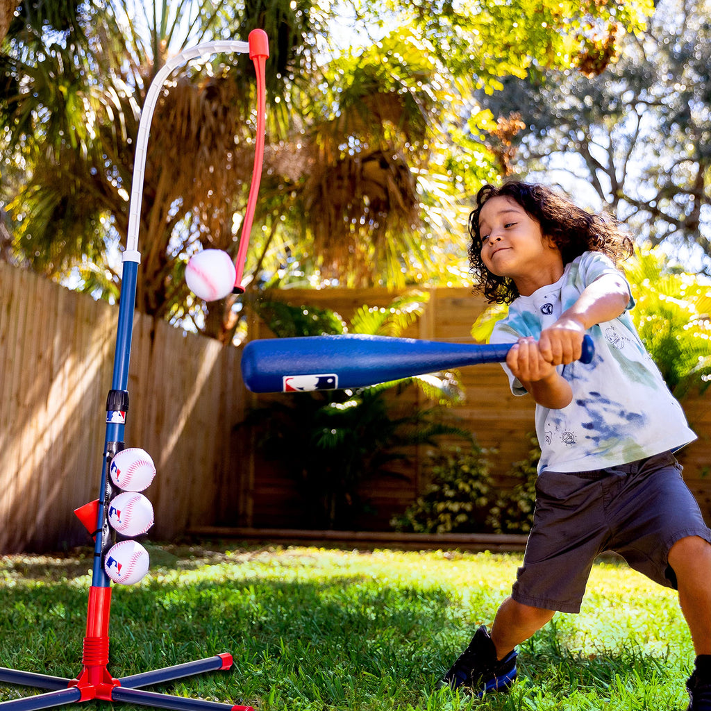 Franklin Sports Kids Batting Tee - Mlb 2-In-1 Grow-With-Me - Adjustable Youth Hitting Tee - Perfect For Teeball And Baseball, Mu