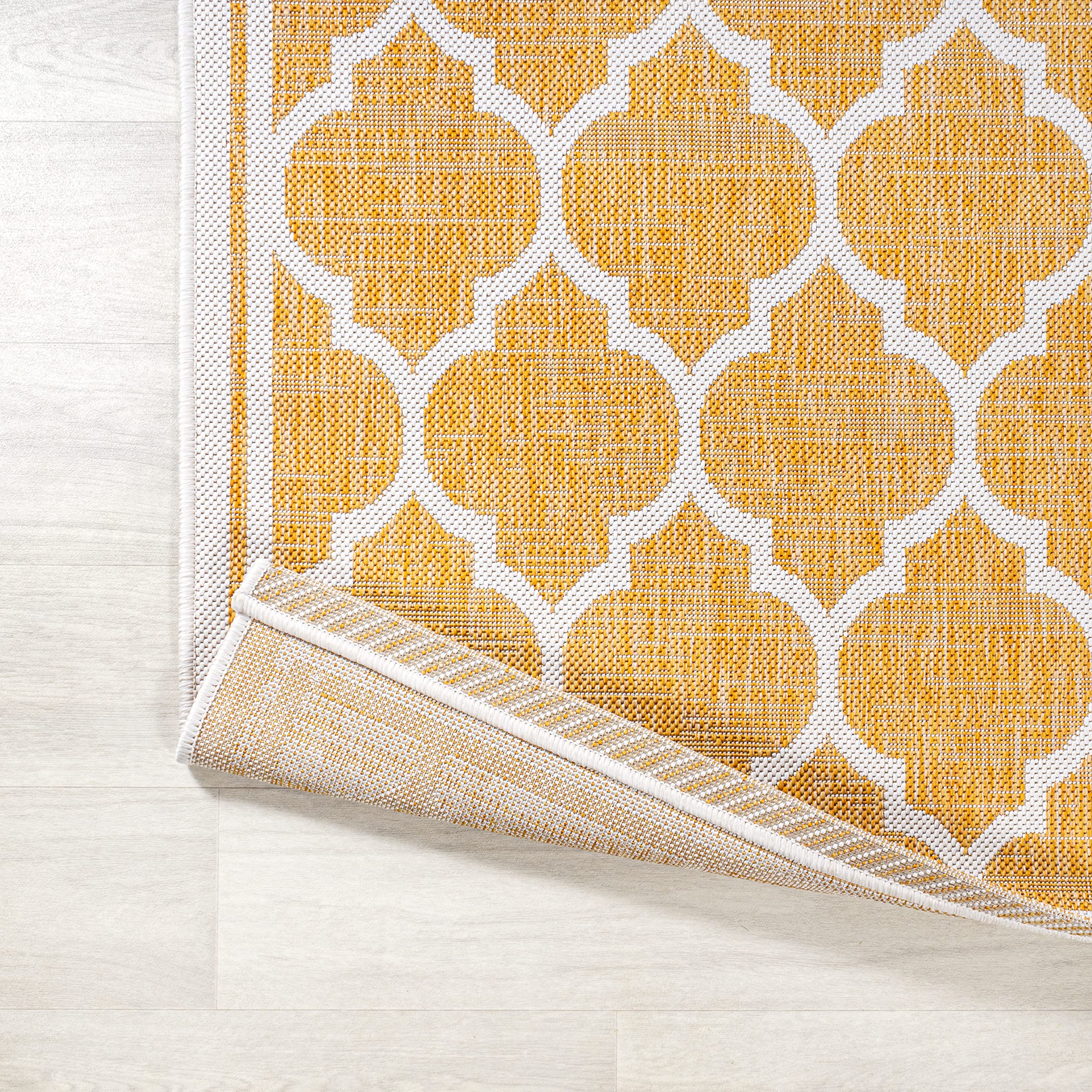 Jonathan Y Smb109F-3 Trebol Moroccan Trellis Textured Weave Indoor Outdoor Area Rug, Bohemian Coastal Contemporary Easy Cleaning