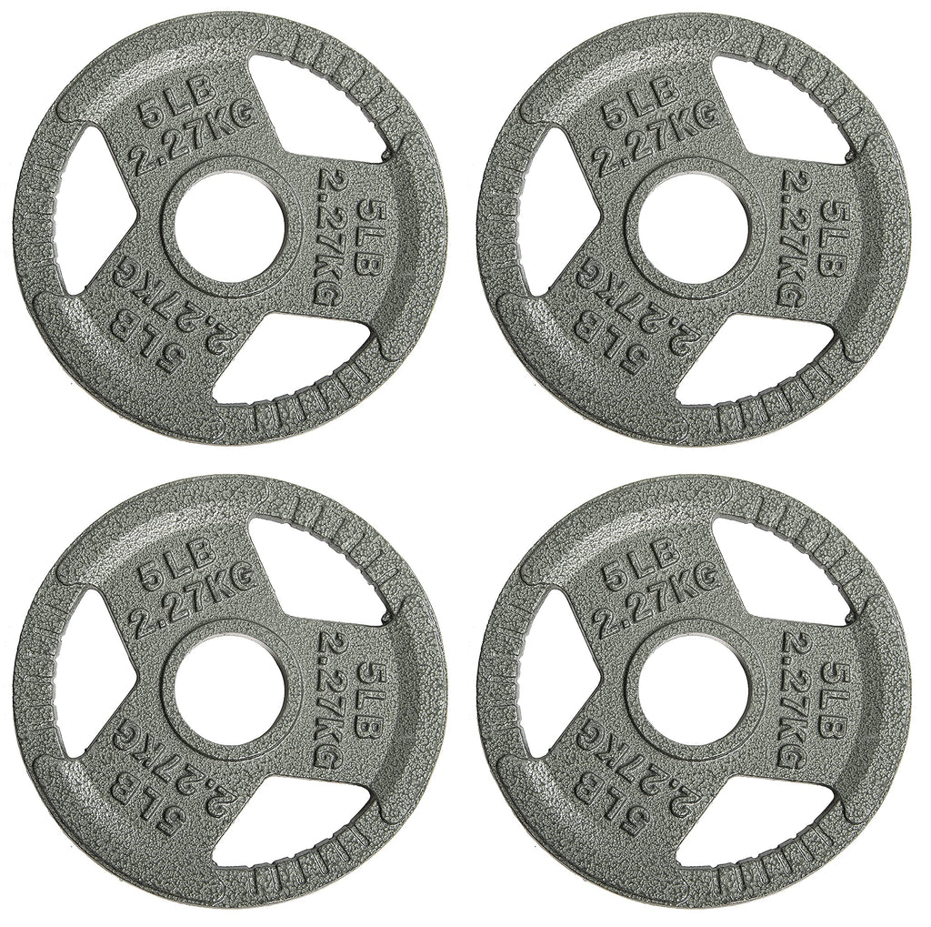 Balancefrom Olympic 2-Inch Cast Iron Plate Weight Plate For Strength Training And Weightlifting, 5-Pound, Set Of 4