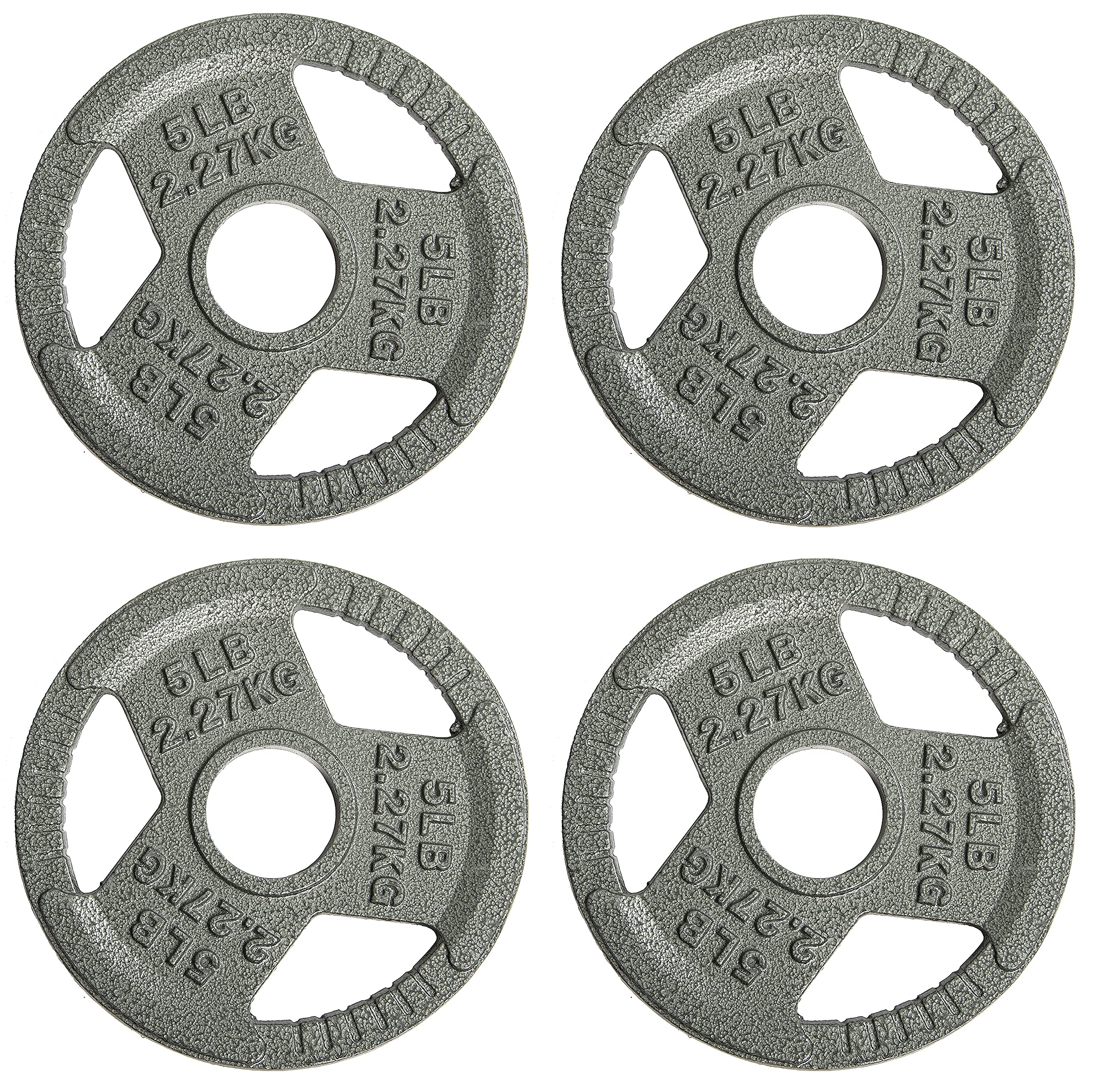 Balancefrom Olympic 2-Inch Cast Iron Plate Weight Plate For Strength Training And Weightlifting, 5-Pound, Set Of 4