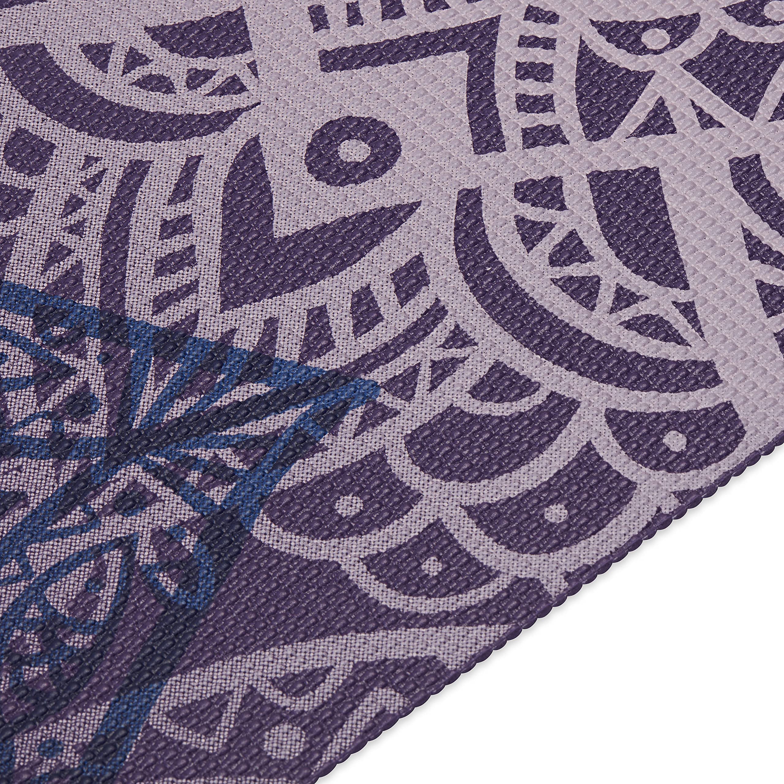 Gaiam Yoga Mat Classic Print Non Slip Exercise & Fitness Mat For All Types Of Yoga, Pilates & Floor Workouts, Purple Lattice, 4M