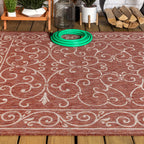 Jonathan Y Smb106B-9 Charleston Vintage Filigree Textured Weave Indoor Outdoor Area-Rug Classic Coastal Easy-Cleaning Bedroom Ki