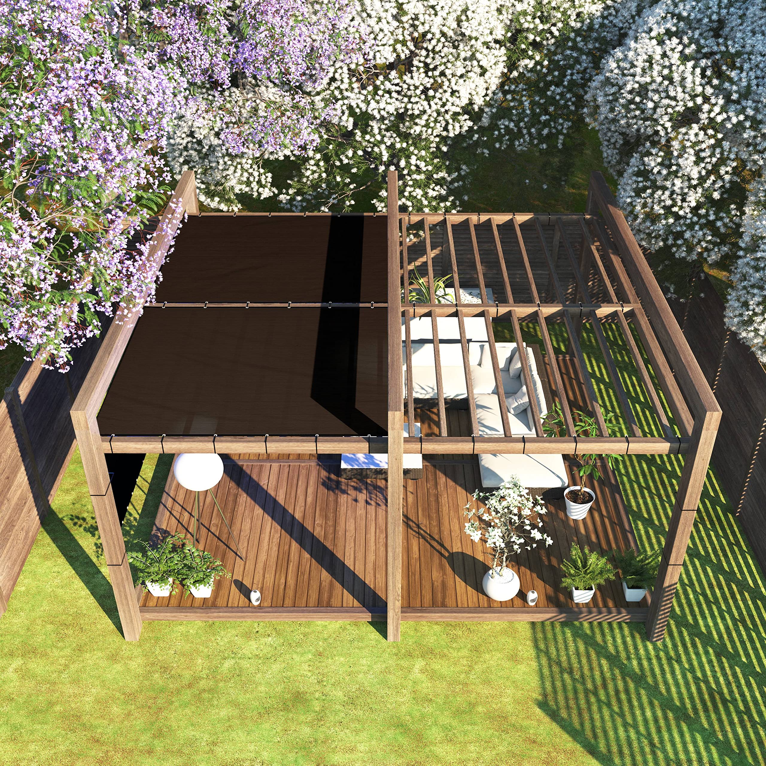 Colourtree Customized Size Fence Screen Privacy Screen Brown 8 X 183 - Commercial Grade 170 Gsm - Heavy Duty - 3 Years Warranty