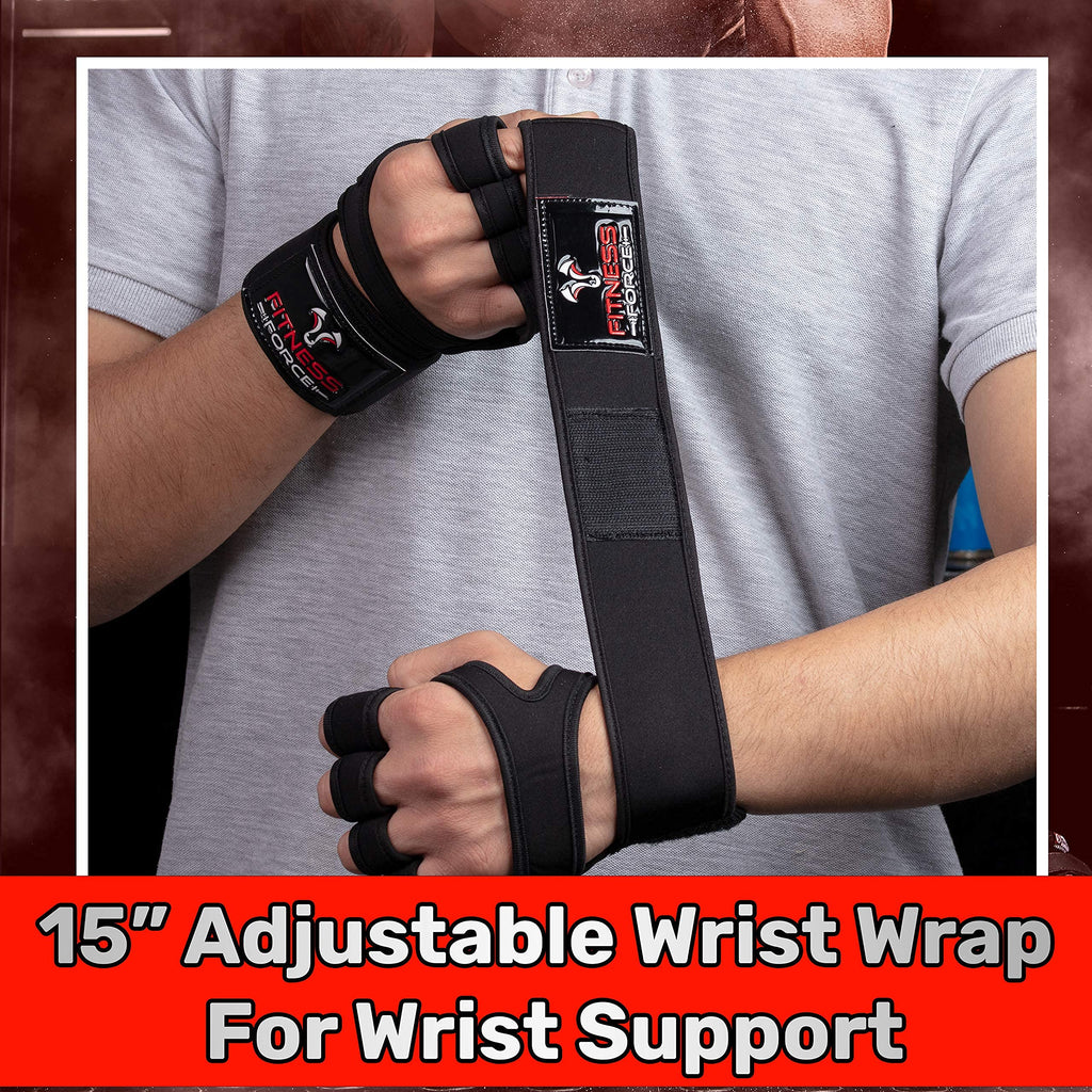 Fitness Force Ventilated Gym Gloves For Men With Built-In Wrist Support For Workouts Weightlifting Gloves Workout Gloves For Wom