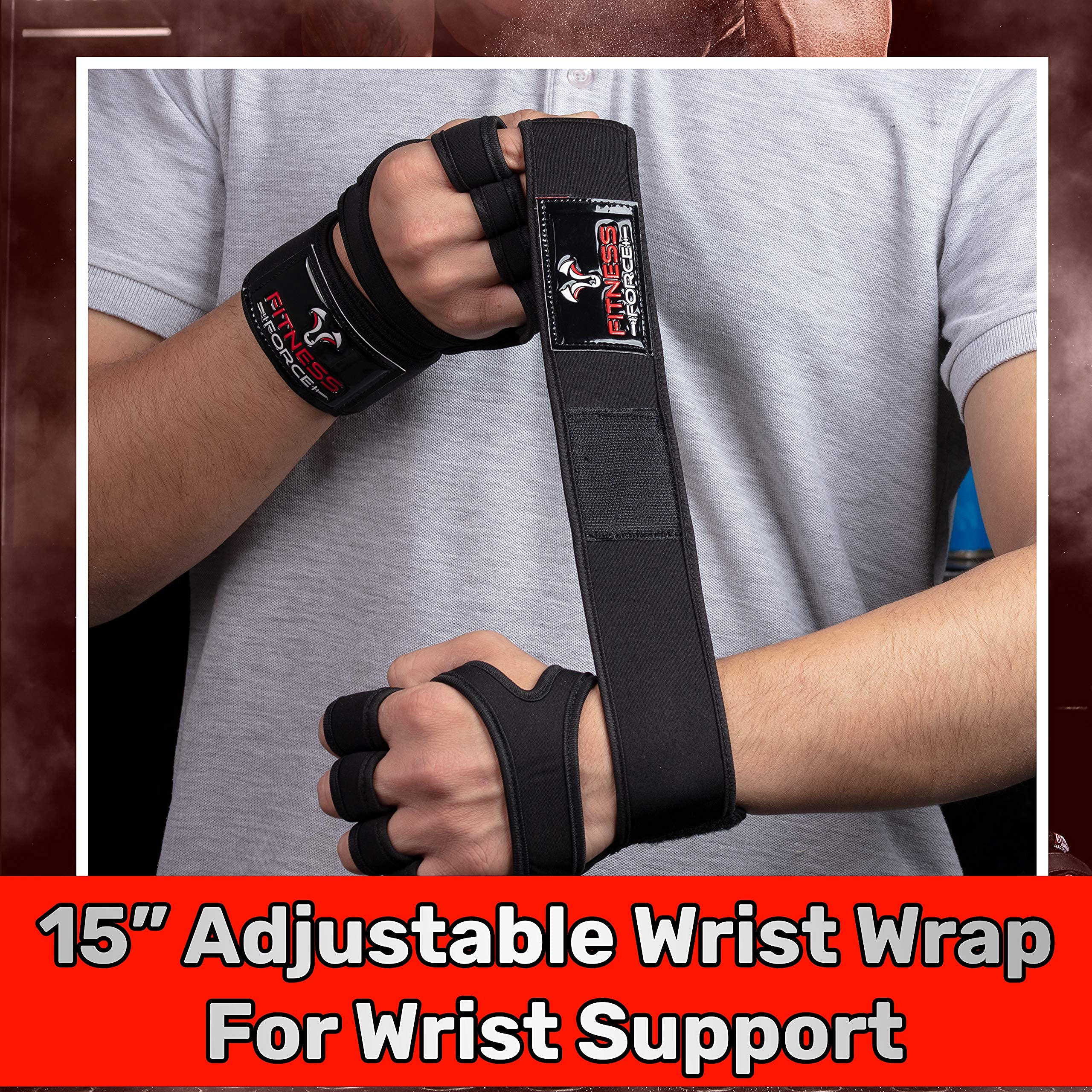 Fitness Force Ventilated Gym Gloves For Men With Built-In Wrist Support For Workouts Weightlifting Gloves Workout Gloves For Wom