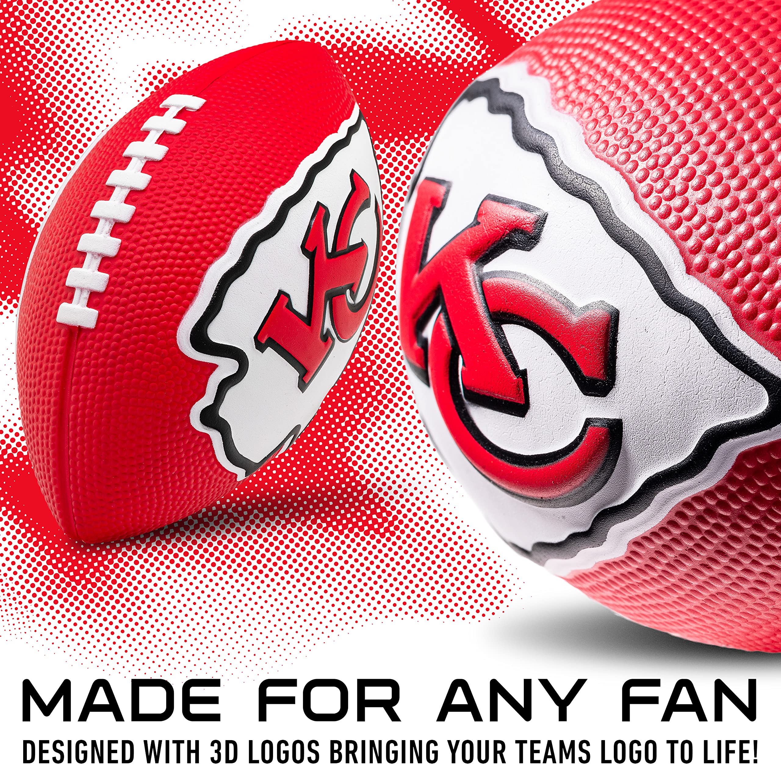 Franklin Sports Nfl Kansas City Chiefs Football - Kids Foam Football - Soft Football - Mini Size - Perfect For Gameday - 8.5'' 3