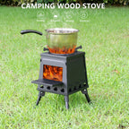 Camping Wood Stove, Portable Wood Burning Stove, Backpacking Folding Camp Tent Heat Mini Outdoor Stove With Carrying Bag, For Co