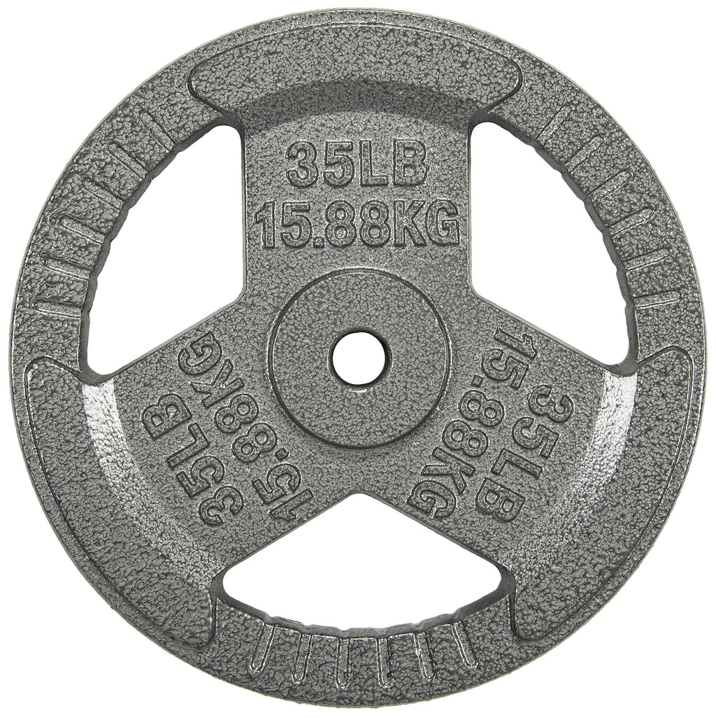 Hulkfit 1-Inch Iron Plate For Strength Training, Weightlifting, Single (35 Pounds), Silver