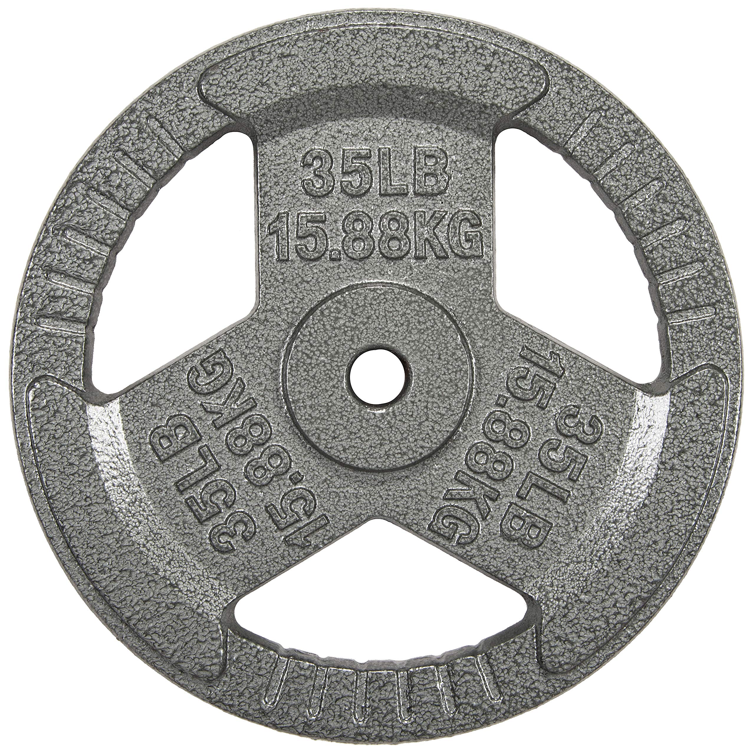 Hulkfit 1-Inch Iron Plate For Strength Training, Weightlifting, Single (35 Pounds), Silver