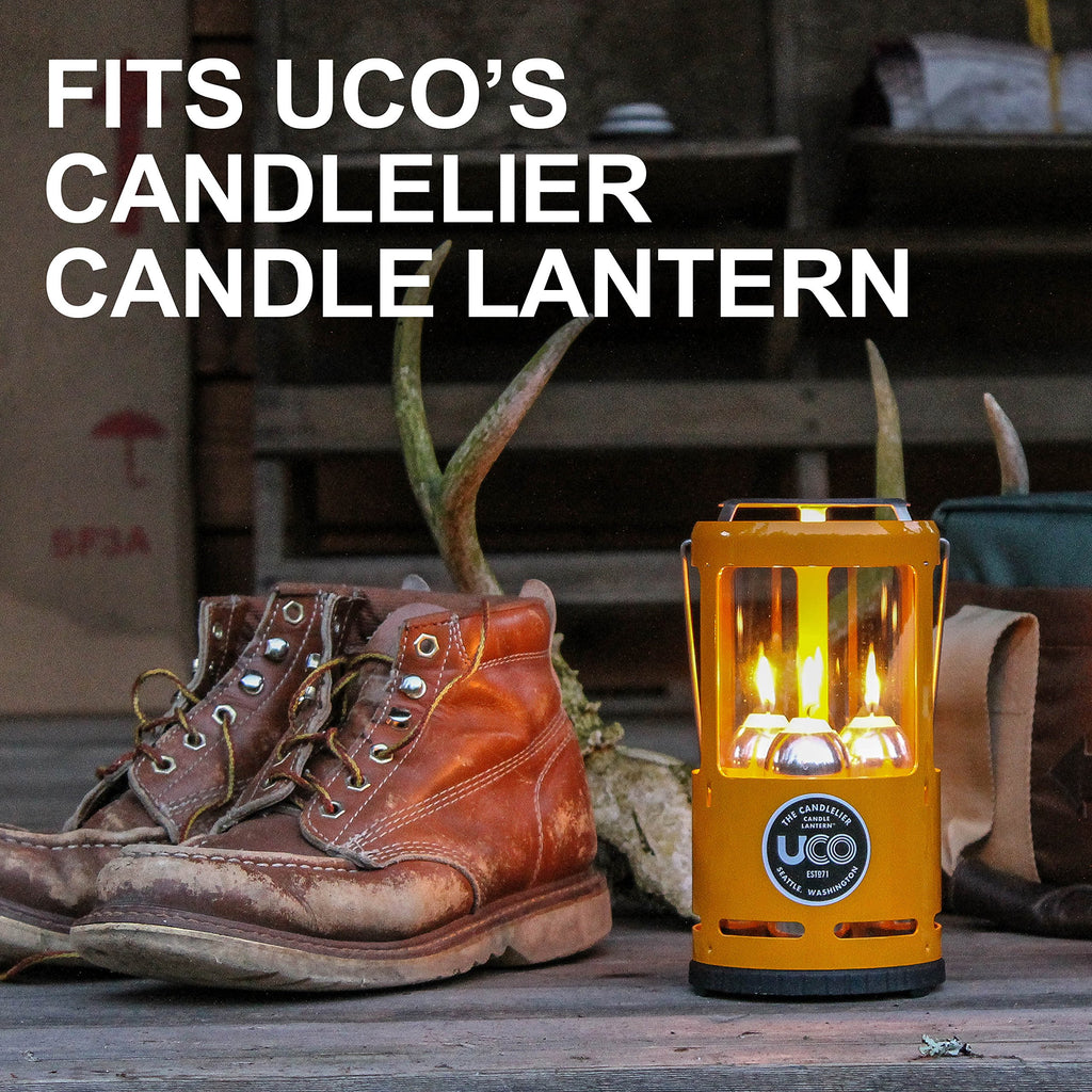Official Uco 12-Hour White Candles For Uco Candle Lanterns, Clean Burning, Lead-Free, Non-Scented, 3.5-Inch, 20-Pack