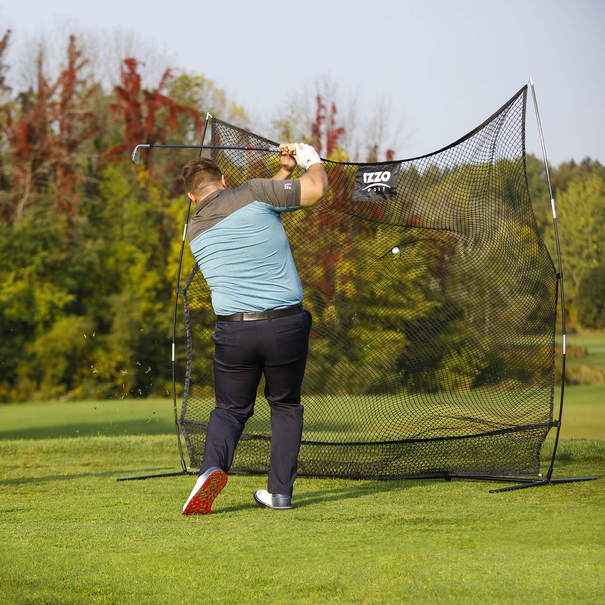 Izzo Golf The Beast Titan 12Ft X 10Ft Golf Hitting Net - Oversized Home Range Golf Hitting Net For Your Backyard,Black