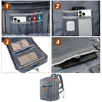 Lhi Military Tactical Backpack For Men And Women 45L Army 3 Days Assault Pack Bag Large Rucksack With Molle System - Grey