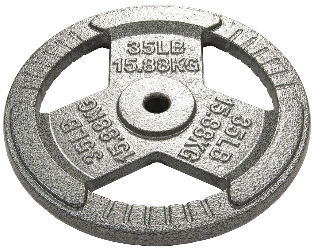 Hulkfit 1-Inch Iron Plate For Strength Training, Weightlifting, Single (35 Pounds), Silver