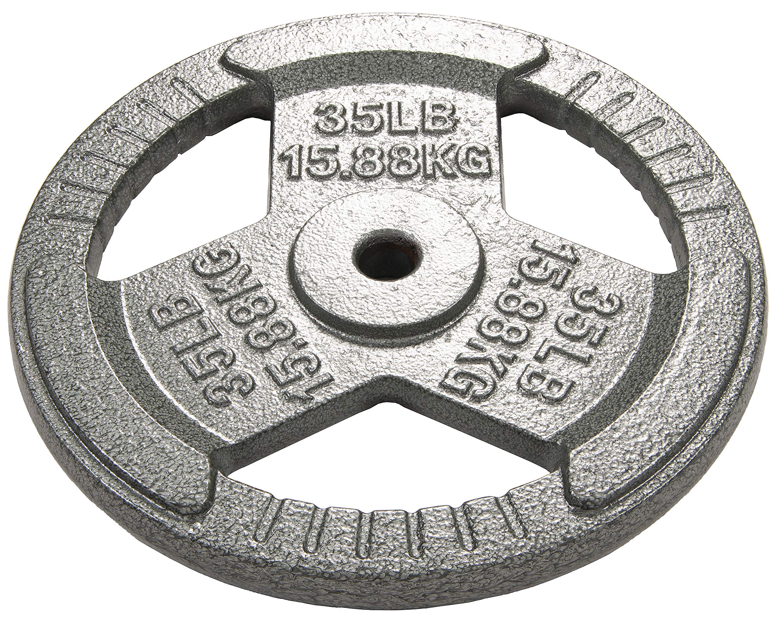 Hulkfit 1-Inch Iron Plate For Strength Training, Weightlifting, Single (35 Pounds), Silver
