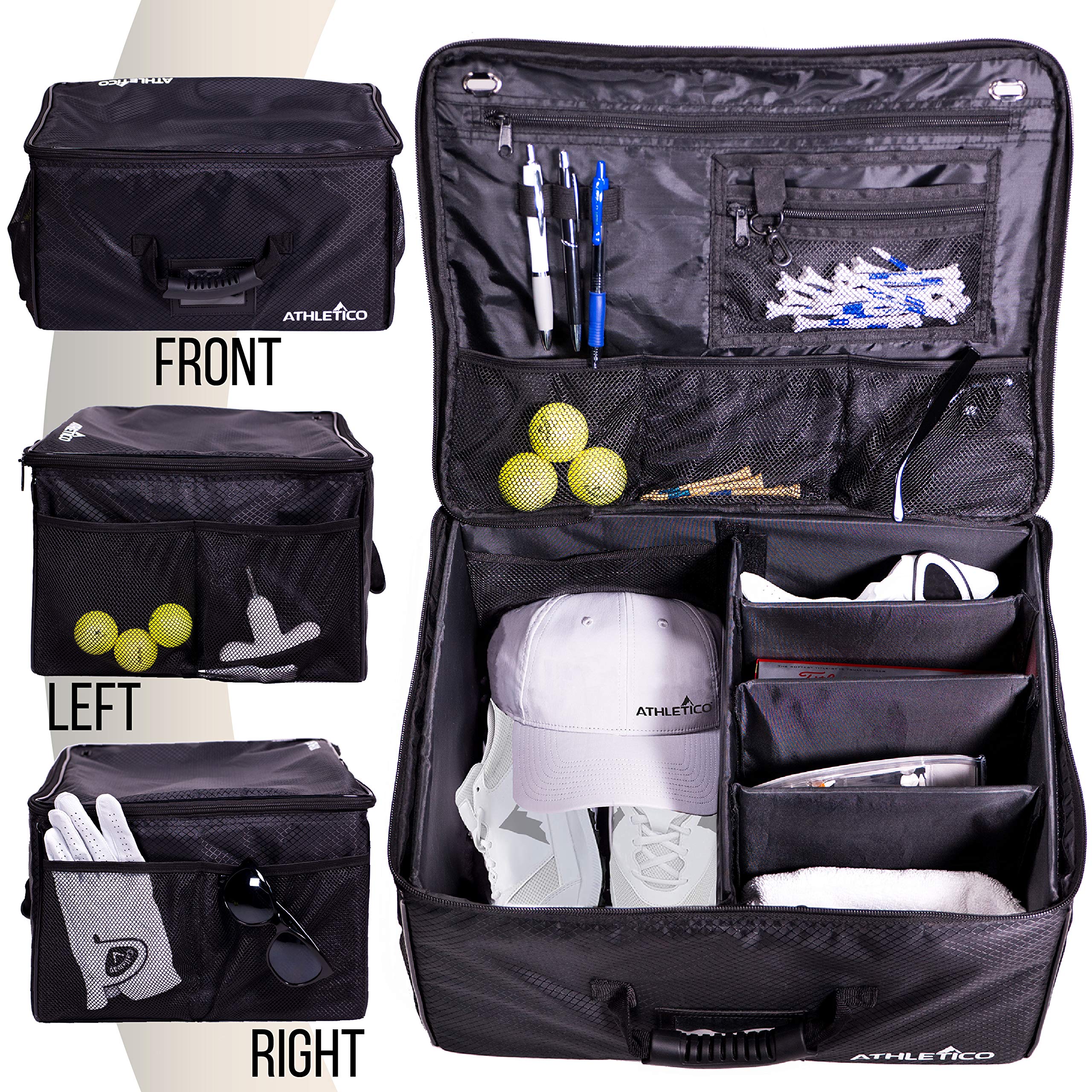 Athletico Golf Trunk Organizer Storage - Car Golf Locker To Store Golf Accessories | Collapsible When Not In Use