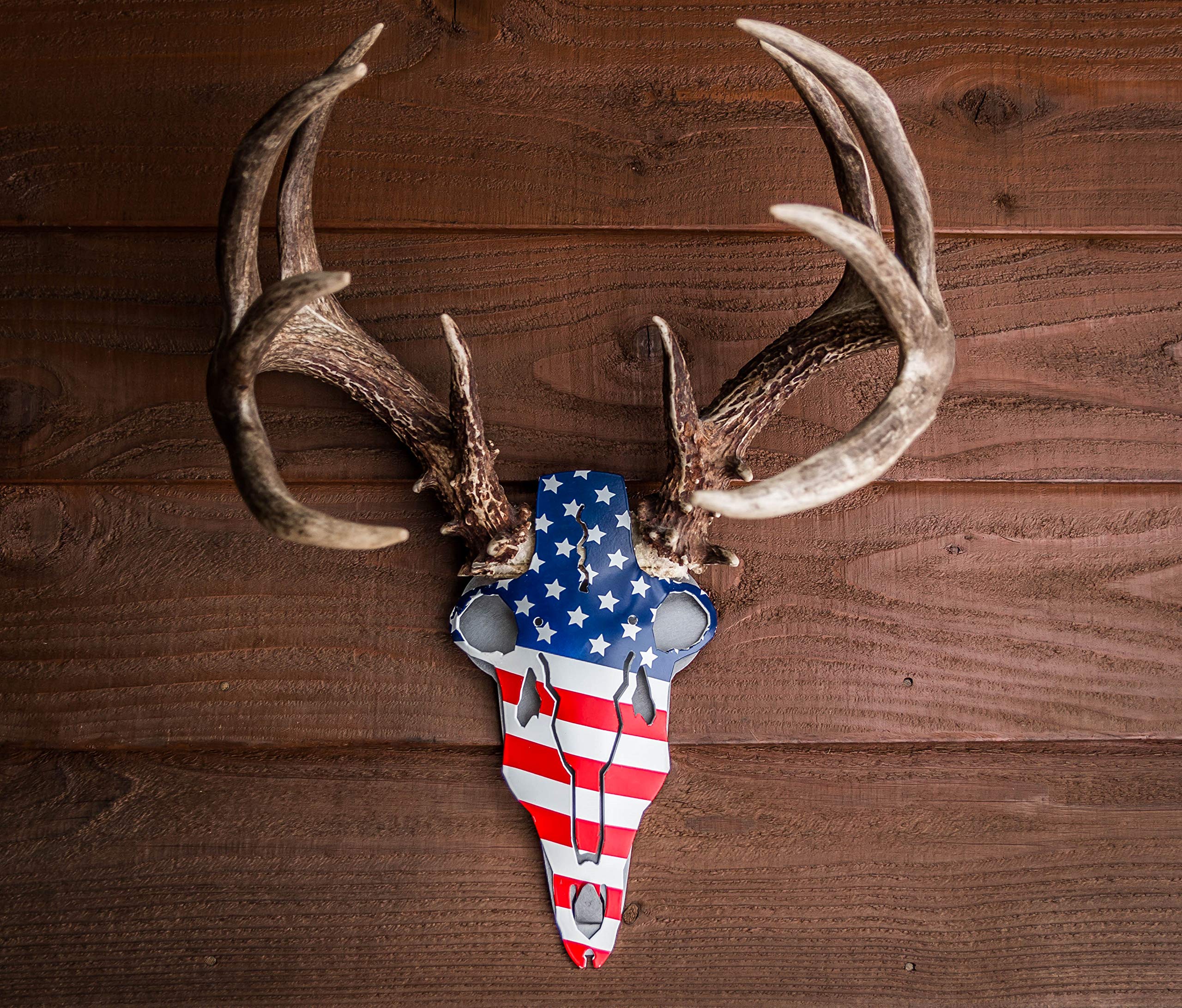 Do-All Outdoors Abam5 Outdoors American Iron Buck Antler Mount, Red/White/Blue, 15.75'' X 8.1'' X 2.6'', Red/White/Blue, 15.75''