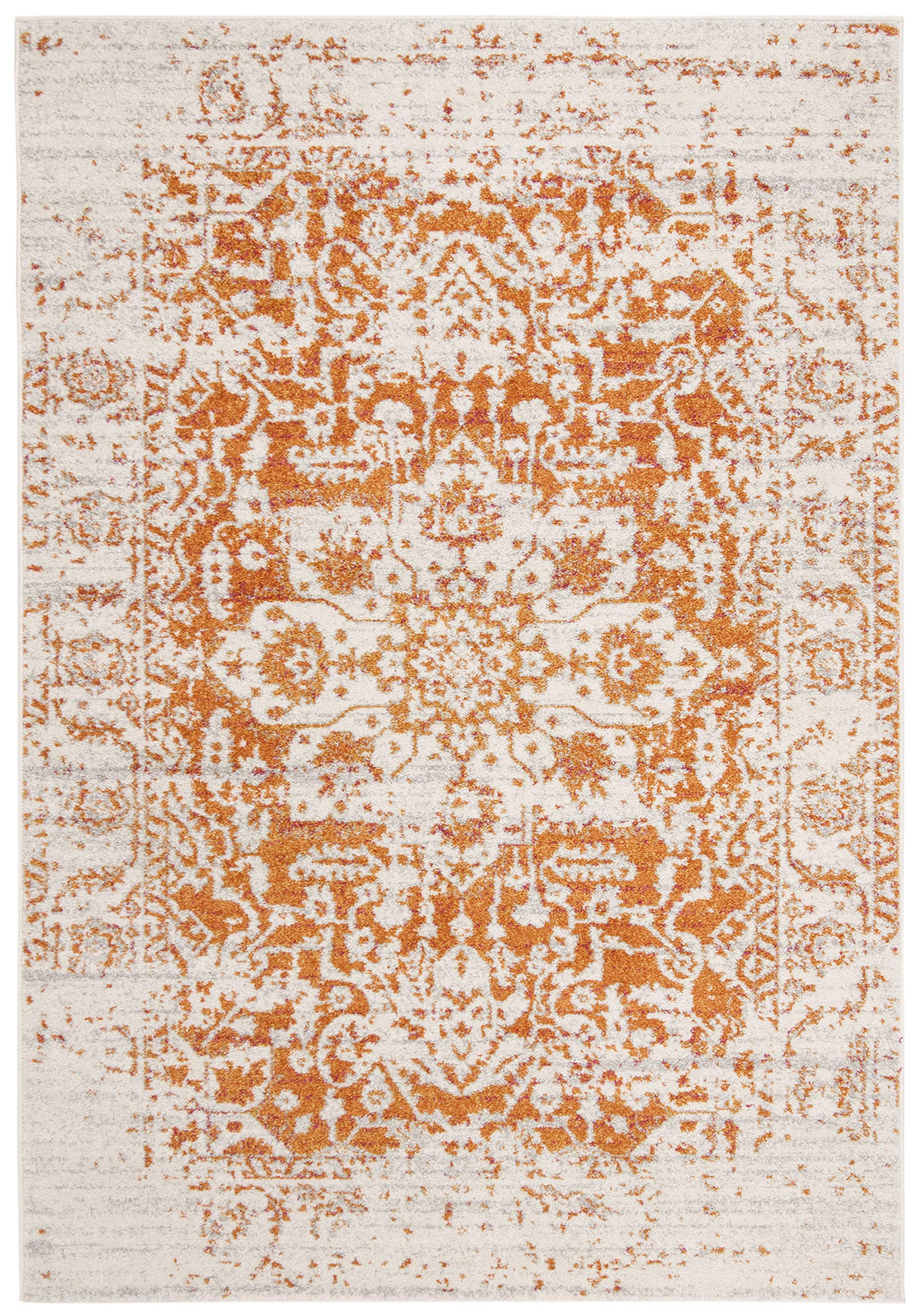 Safavieh Madison Collection 11 X 15 Orangeivory Mad603P Oriental Snowflake Medallion Distressed Non-Shedding Living Room Dining
