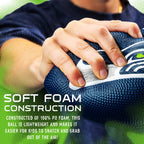 Franklin Sports Nfl Seattle Seahawks Football - Kids Foam Football - Soft Football - Mini Size - Perfect For Gameday - 8.5'' 3D