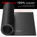 Crostice Double Mat Compatible With Peloton Bike, Row & Concept 2 Rowing Machine, Thickness 6Mm, Bike Trainer Accessories, 11.8X