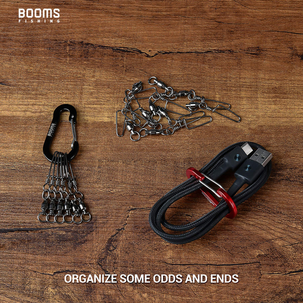 Booms Fishing Cc1 Multi-Use Carabiner Clip, 12 Pack Small Caribeener Clips, Mini Keychain Caribeaner Clip 2 Inch, Aluminum D Rin