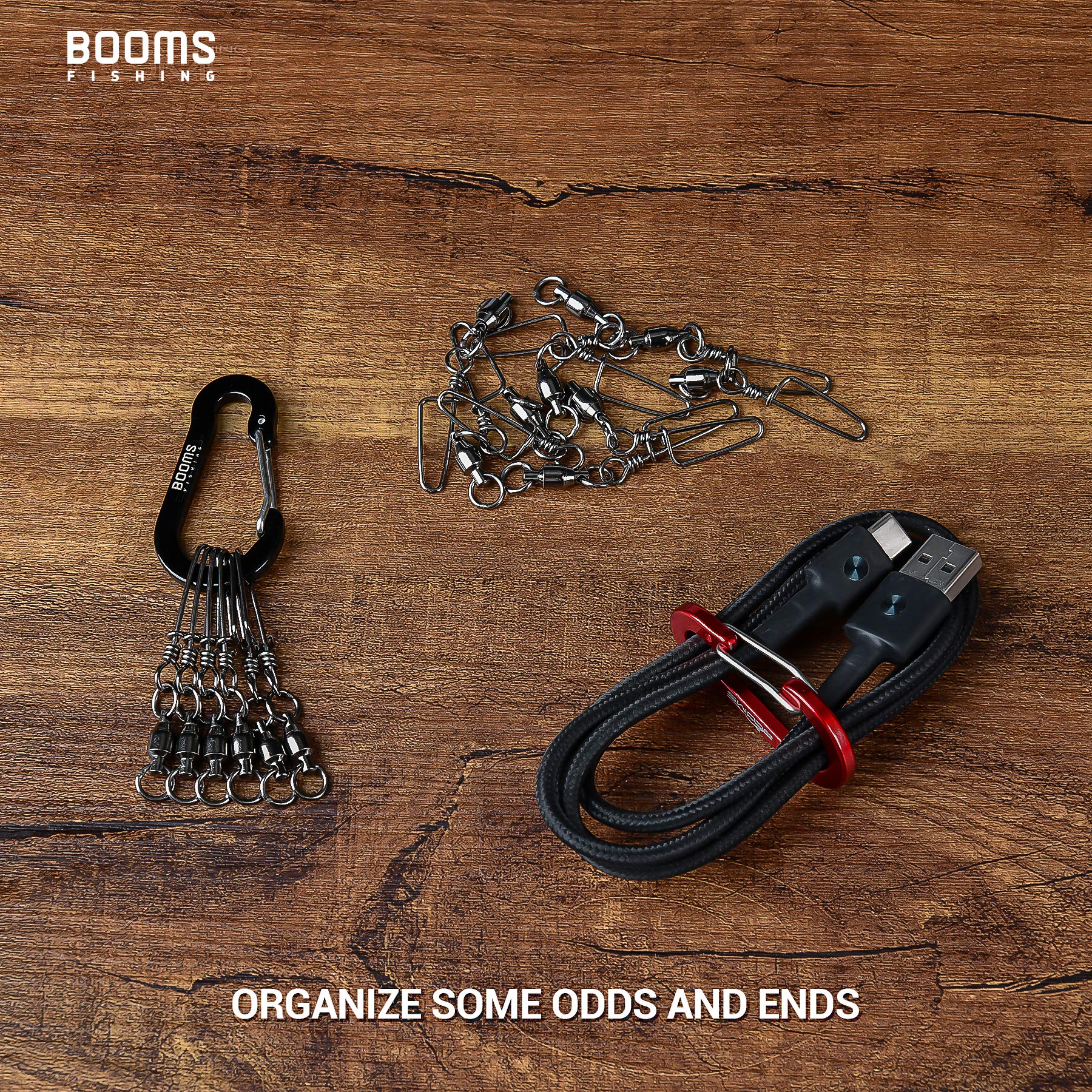 Booms Fishing Cc1 Multi-Use Carabiner Clip, 12 Pack Small Caribeener Clips, Mini Keychain Caribeaner Clip 2 Inch, Aluminum D Rin