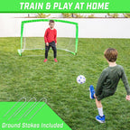 Gosports Team Tone 6 Ft X 4 Ft Portable Soccer Goal For Kids - Pop Up Net For Backyard - Bright Green
