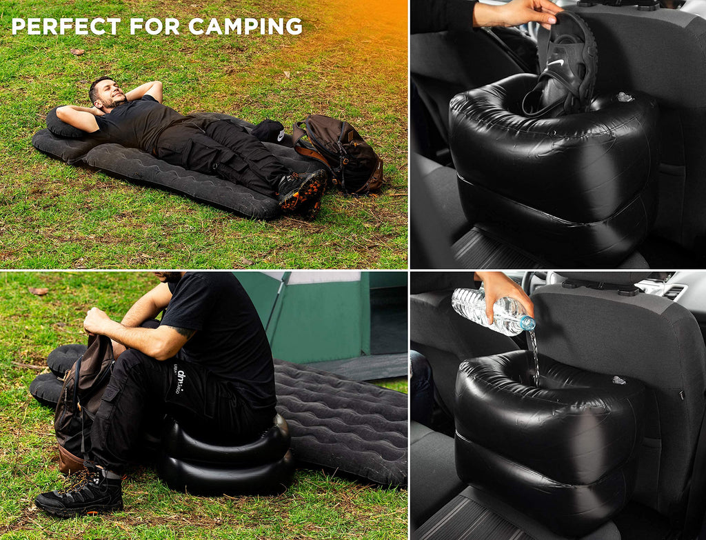Zento Deals Inflatable Air Mattress For Car - Portable Travel Bed With Pillows For Camping, Sleeping Outdoors - Universal For Su