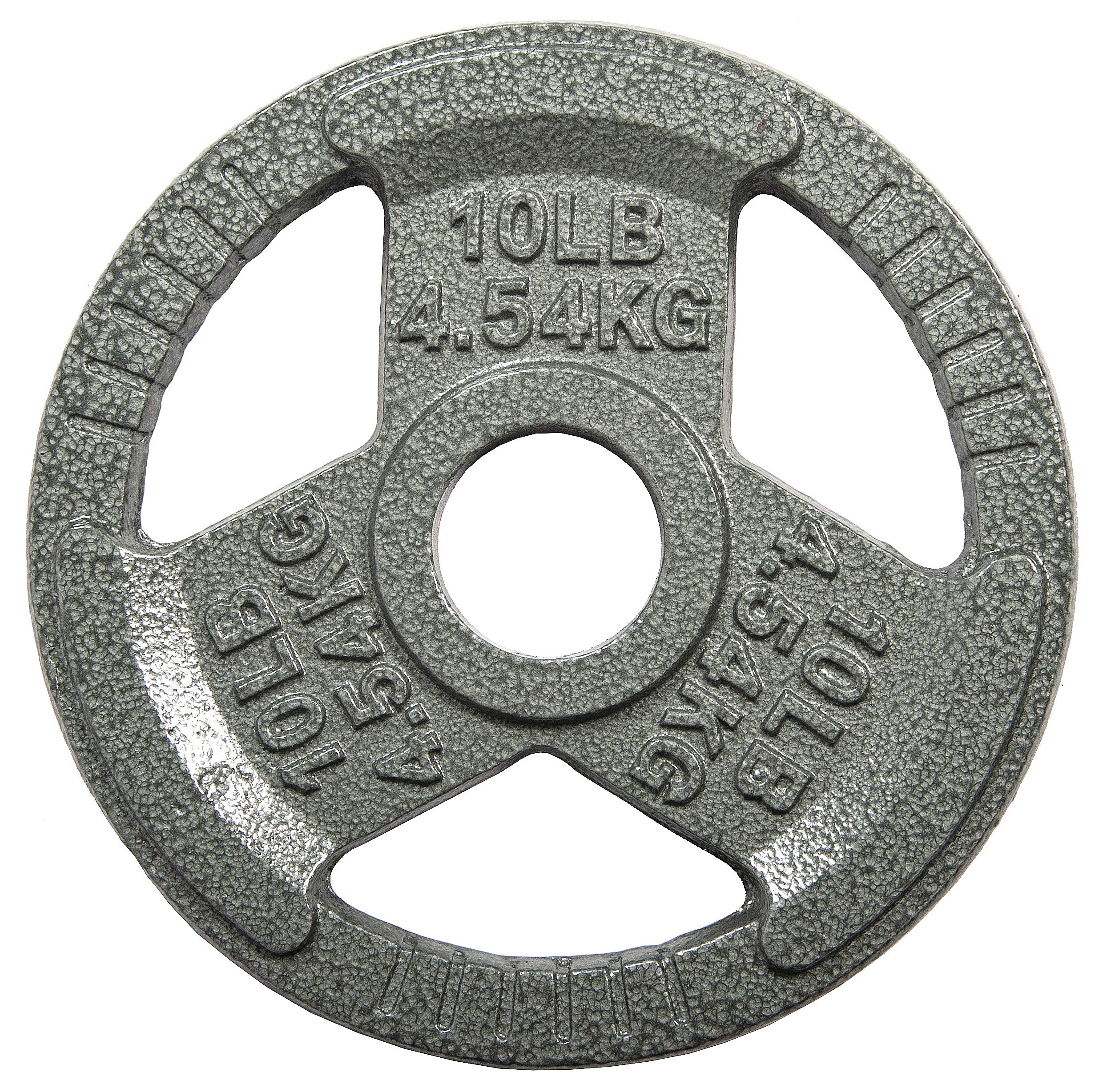 Balancefrom Olympic 2-Inch Cast Iron Plate Weight Plate For Strength Training And Weightlifting, 10-Pound, Single