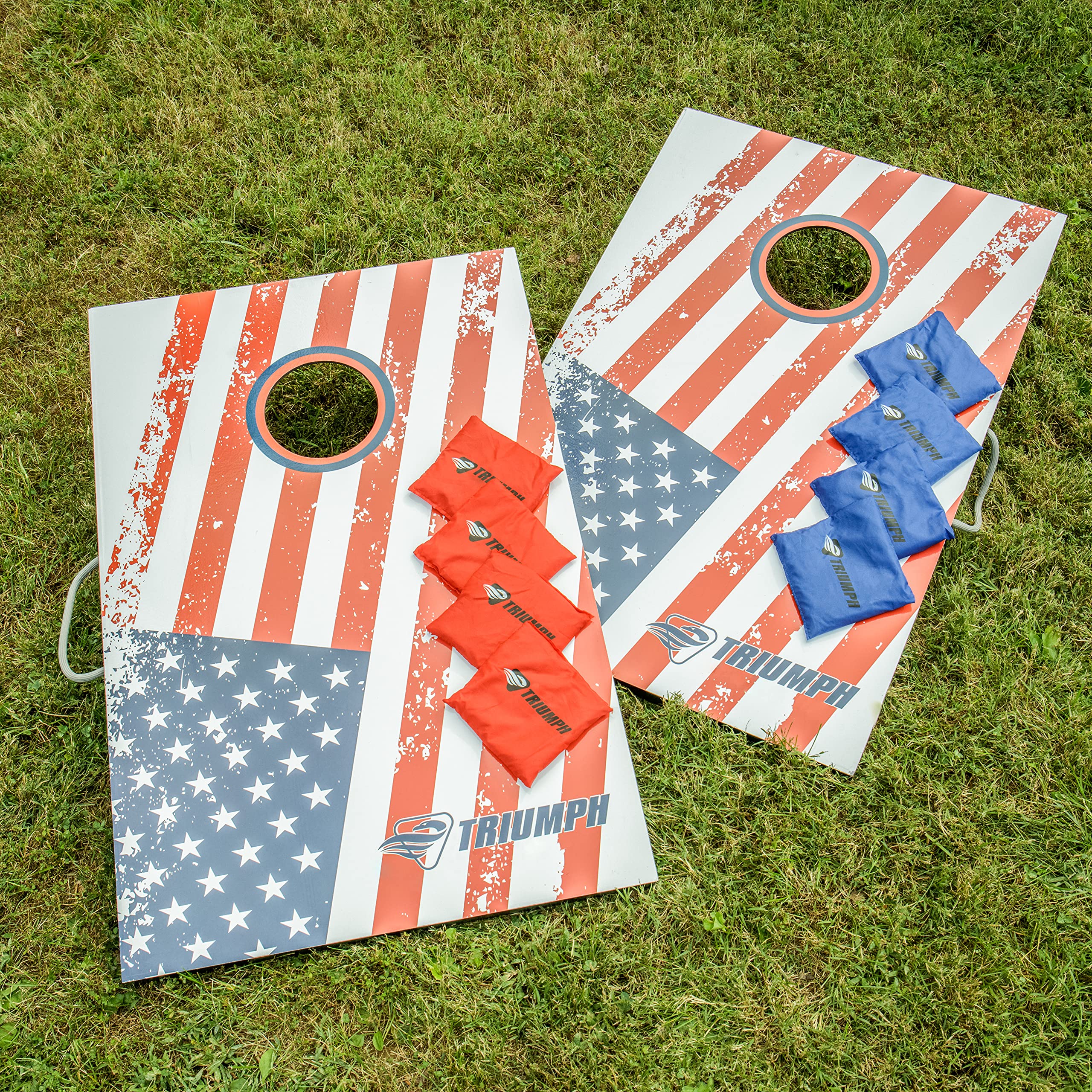 Triumph Sports Triumph Patriotic Classic 2X3 Cornhole Set - Includes 2 Patriotic Boards, 8 All-Weather Cornhole Bags