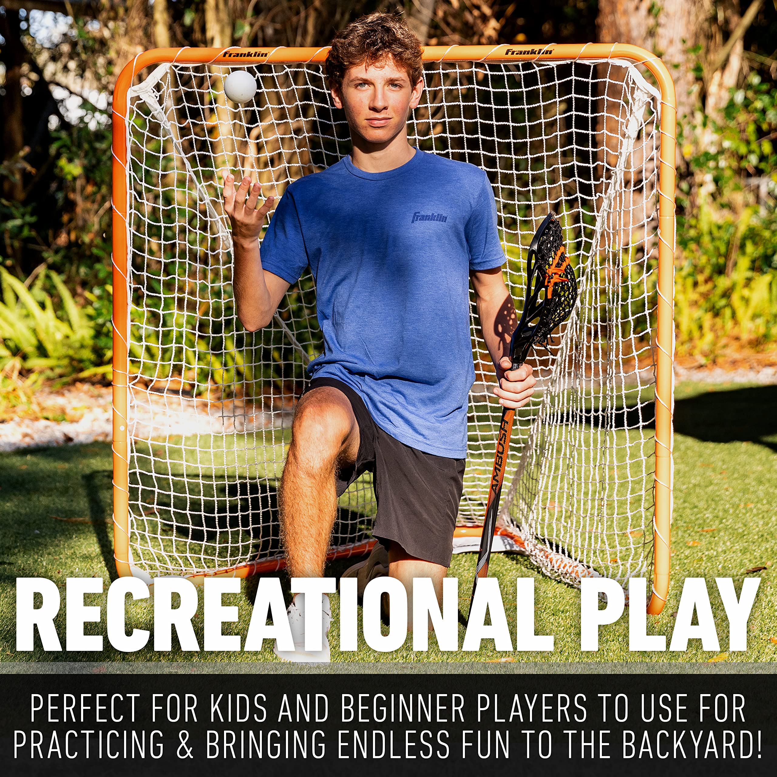 Franklin Sports Backyard Lacrosse Goal - Kids Lacrosse Net/ Equipment - Perfect For Youth Training - 48'' X 48''