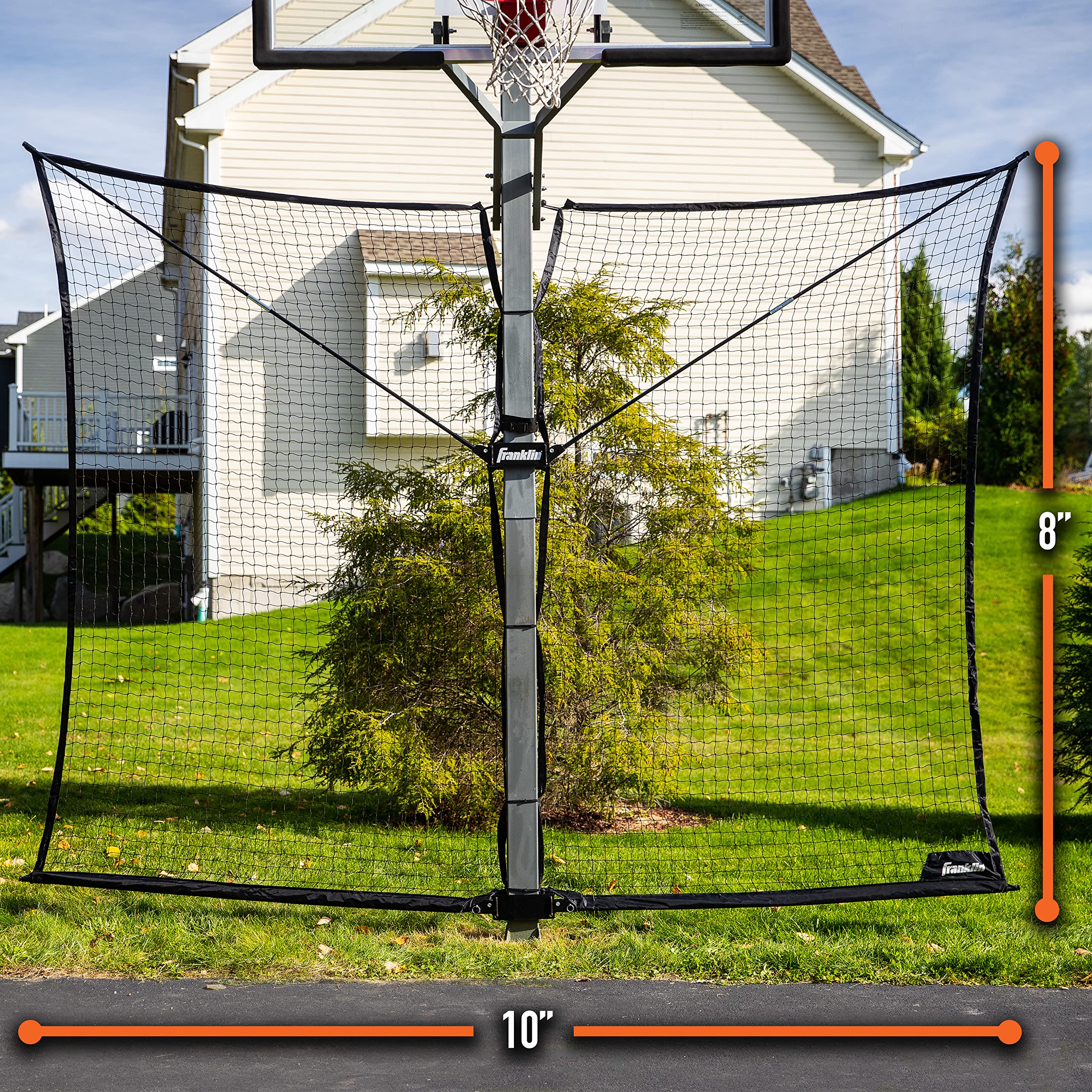 Franklin Sports Defender Net Pro - 10Ft. X 8Ft. Rebounder - Easily Fold And Quick Install - Defensive Net System, Black