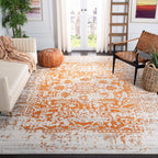 Safavieh Madison Collection 11 X 15 Orangeivory Mad603P Oriental Snowflake Medallion Distressed Non-Shedding Living Room Dining 