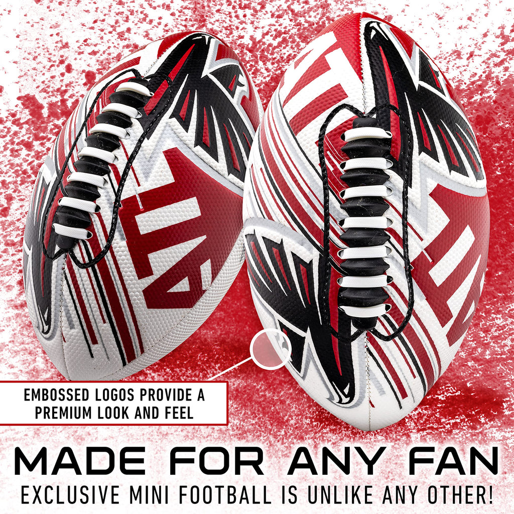 Franklin Sports Nfl Atlanta Falcons Football - Youth Mini Football - 8.5'' Junior Size Ball - Spacelace Easy Grip Texture- Perfe