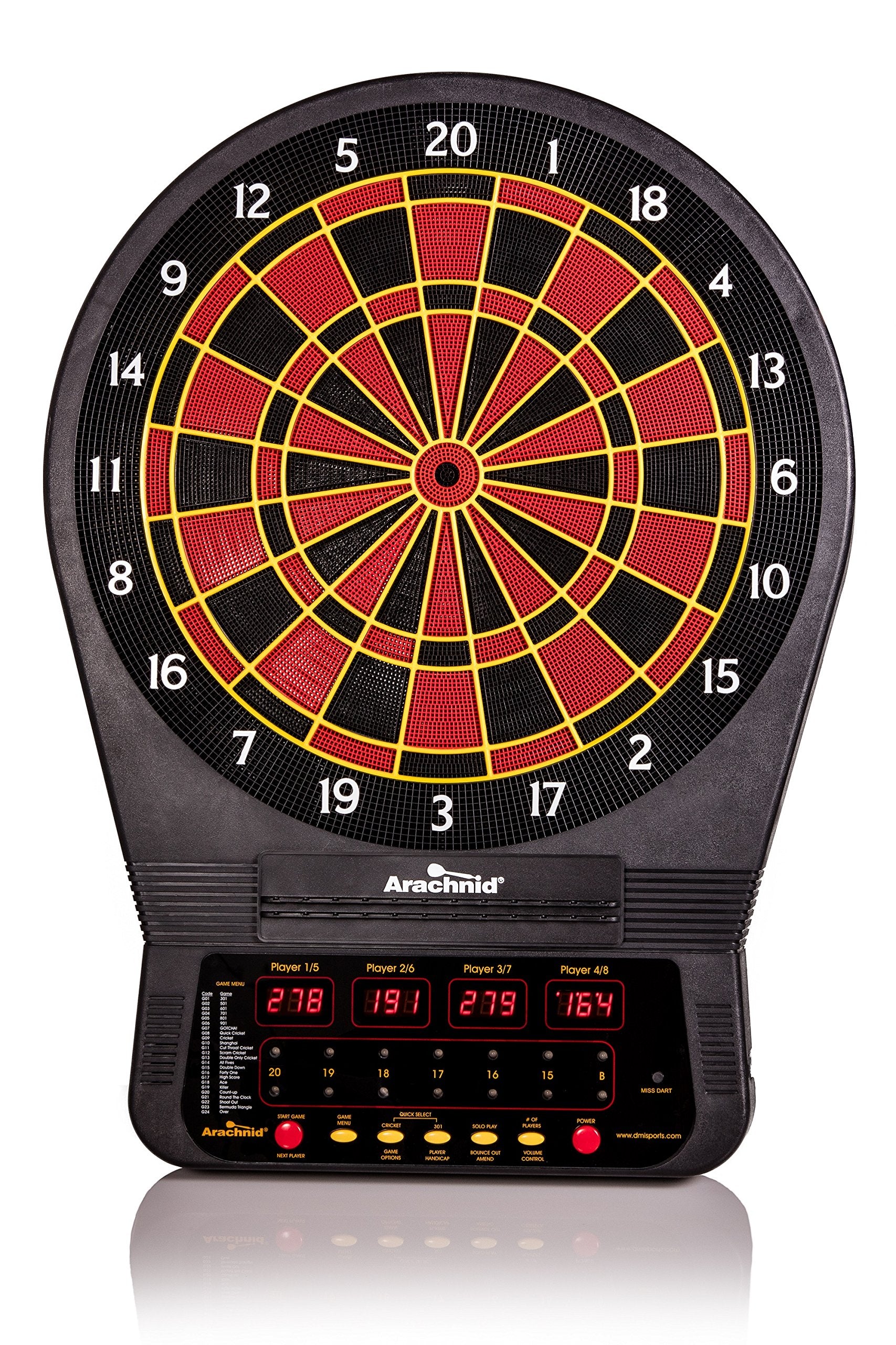 Arachnid Cricket Pro 650 Electronic Dartboard With Micro-Thin Dividers - Available With Optional Wood Dartboard Cabinet