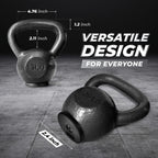 Yes4All Protect Floor Kettlebell Cast Iron Rubber Base - 15 Lbs