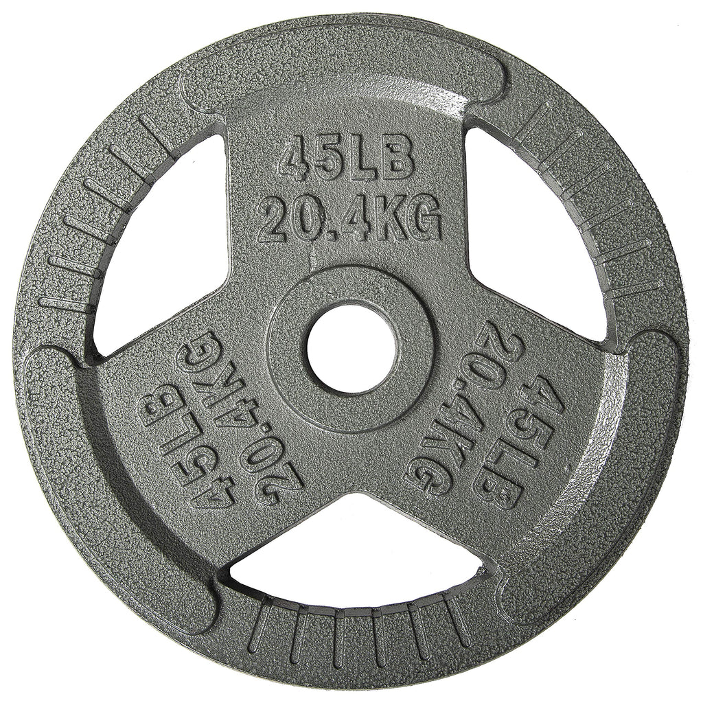 Fitvids Cast Iron Plate Weight Plate For Strength Training And Weightlifting, 2-Inch Center, 45Lb (Single)