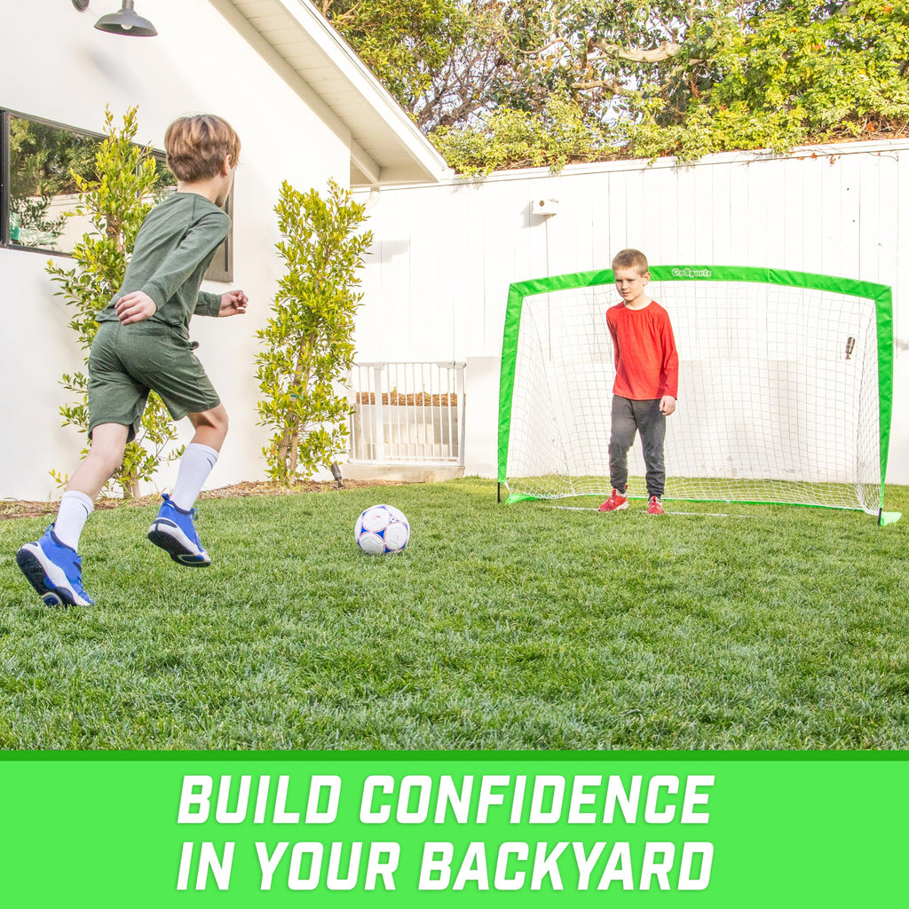 Gosports Team Tone 6 Ft X 4 Ft Portable Soccer Goal For Kids - Pop Up Net For Backyard - Bright Green