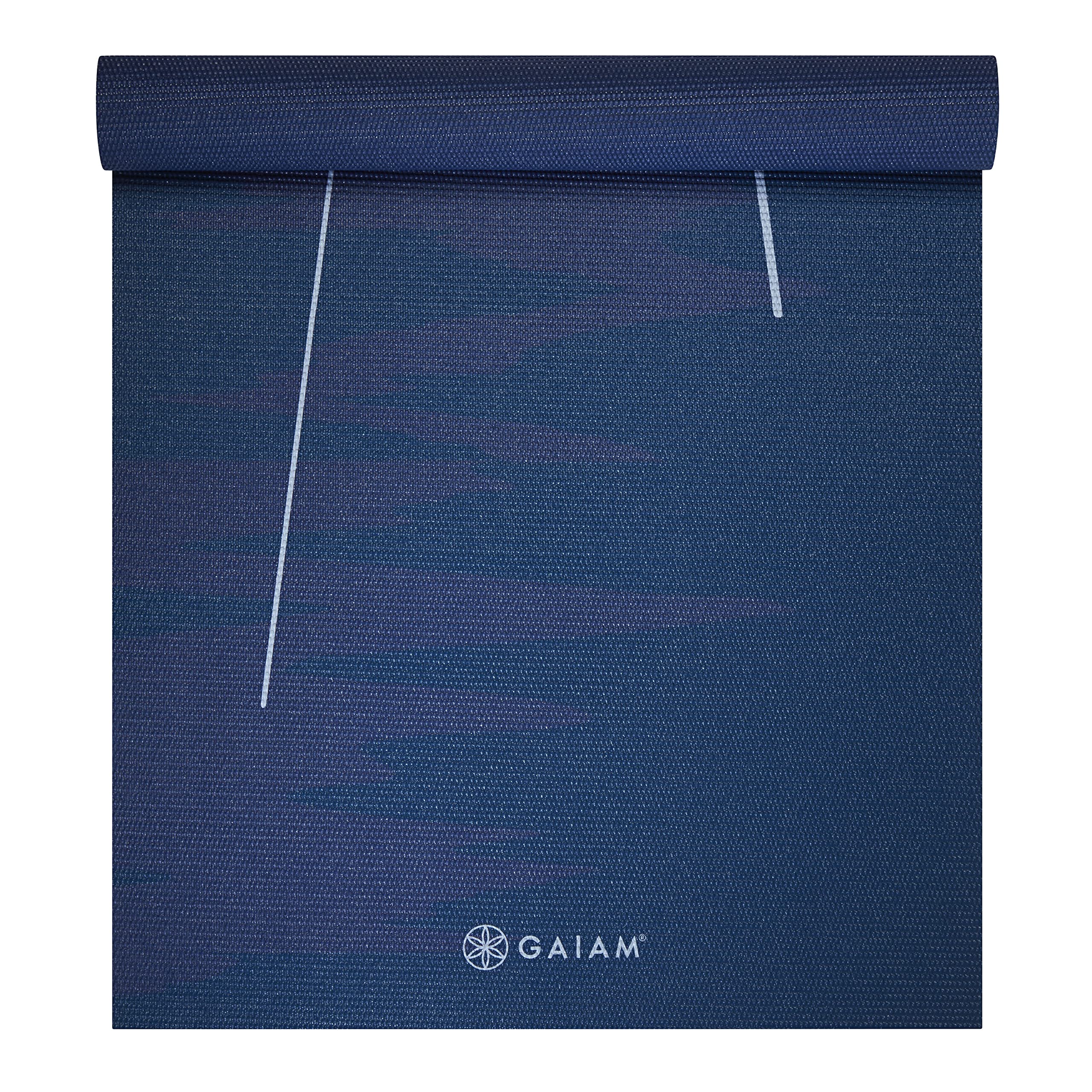 Gaiam 4Mm Yoga Mat, Non Slip Exercise & Fitness Mat For All Types Of Yoga, Pilates & Floor Exercises - Moonlit Tide